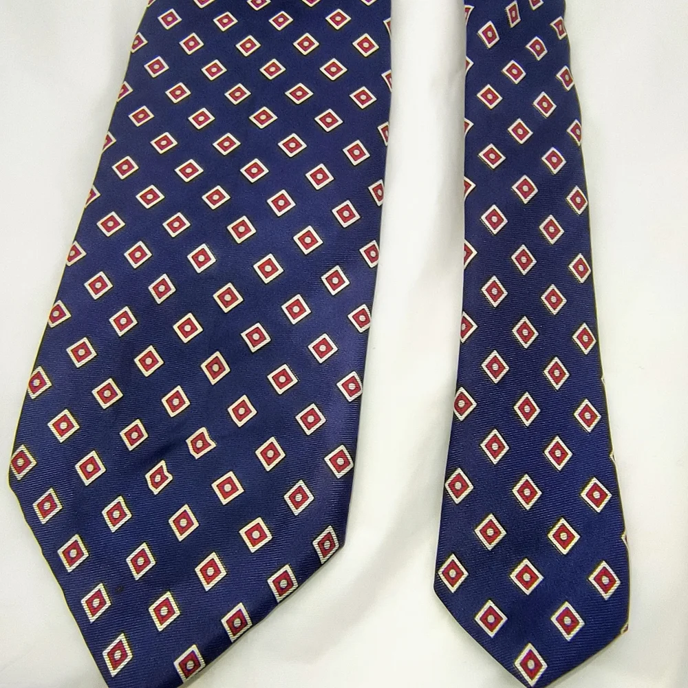 Christian‎ Dior Elegant Blue Geometric Patterned Tie